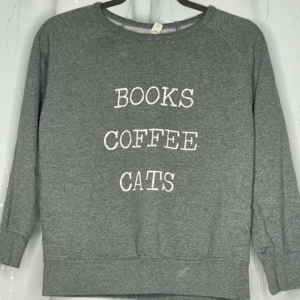 "Books, Coffee, Cats" Sweatshirt